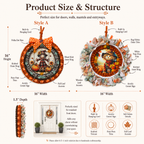 Fall Scarecrow Door Wreath, Thanksgiving Autumn Door Hanger
