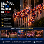American Flag & Star Red White Blue Fairy Lights