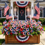 American Flag Faux Flower Bouquet - 12 Pcs