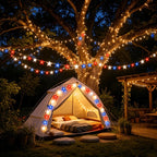 Red, White & Blue Star Solar String Lights