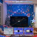4th of July Patriotic Star Icicle Lights